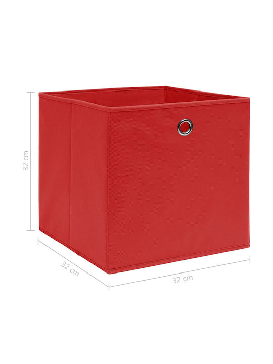 vidaXL Fabric Storage box Κόκκινο 32x32x10cm 10pcs