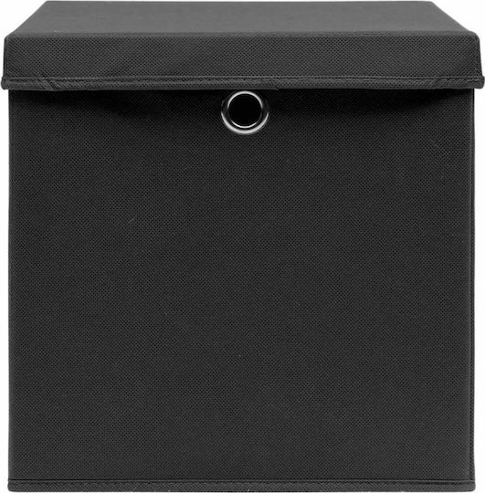 vidaXL Текстилна Кутия За Съхранение Черна 32x32x32см 10 Бройки