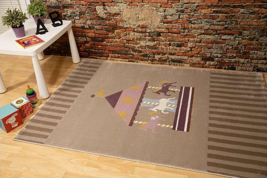Ezzo Carousel 7580 Kinder Teppich Beige 160x230cm Dicke 9mm