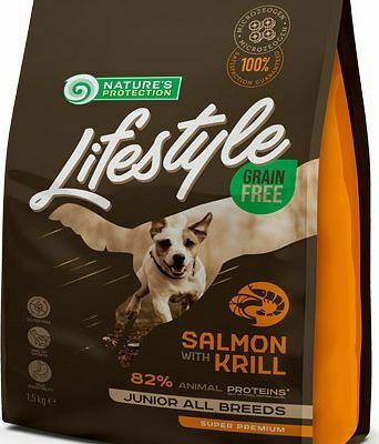 Nature's Protection Lifestyle Salmon Junior 1.5kg Hrană Uscată fără Cereale pentru Cățeluși cu Somon