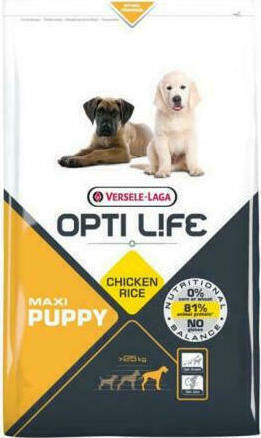 Versele Laga Opti Life Puppy Maxi 12.5kg Dry Food Grain-Free & Gluten-Free for Large Breed Puppies with Chicken and Rice