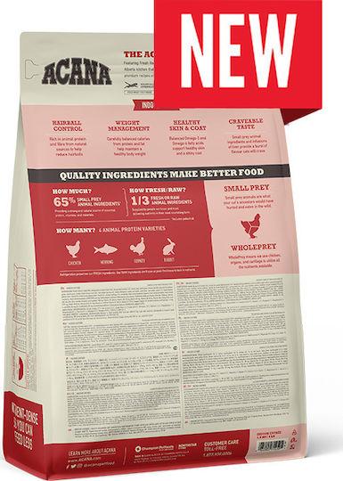Acana Indoor Entrée Dry Food Grain-Free & Gluten-Free for Adult Sterilized Cats with Turkey 1.8kg