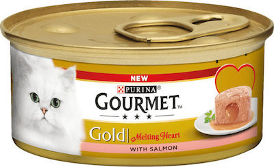 Purina Gourmet Gold Hrana umeda pentru pisici adulte in Poate cu Somon Inima Gustului 85gr 1buc