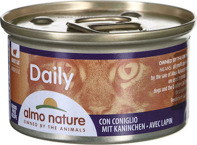 Almo Nature Daily Nasses Katzenfutter für Katze in Dose mit Kaninchen 85gr