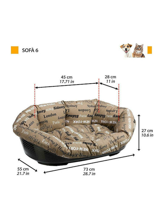 Ferplast Sofa Sofa Hundebett Braun 73x55cm.