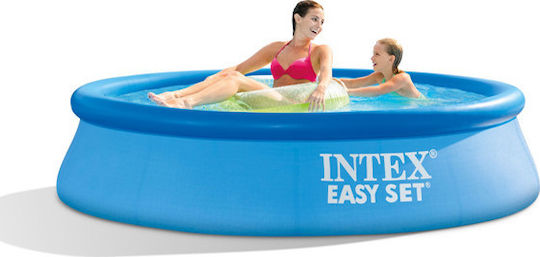 Intex Easy Set Кръгъл Басейн PVC 7290л Надуваем 396x84см Светлосин