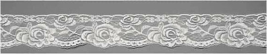 JK Home Decoration Ribbon Lace In White Colour Κορδέλα Δαντέλα Λευκή 60mm 10m 2pcs