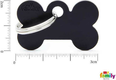 My Family Basic Hundemarke Schwarz Klein 3x2cm