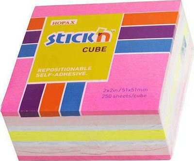 Stick'N 21533 Post-it Notes Pad Cube 250 Sheets Pink 5x5cm