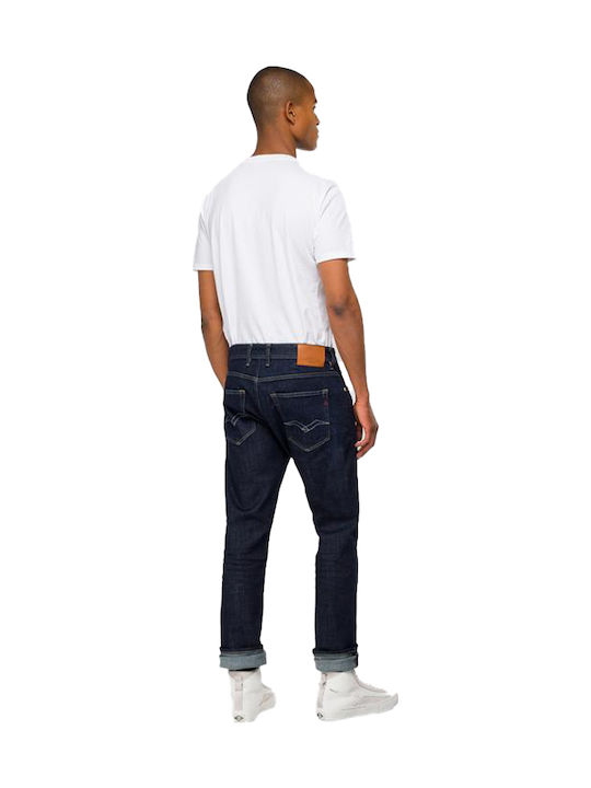 Grover Men's Jeans Pants with Slim Straight Fit Navy Blue