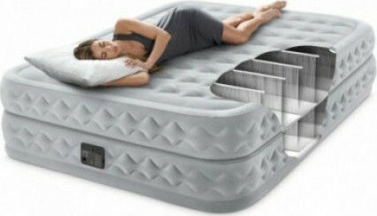 Intex Saltea Gonflabilă de Camping cu Pompă Integrată Supreme Air Flow 203x152x46εκ.