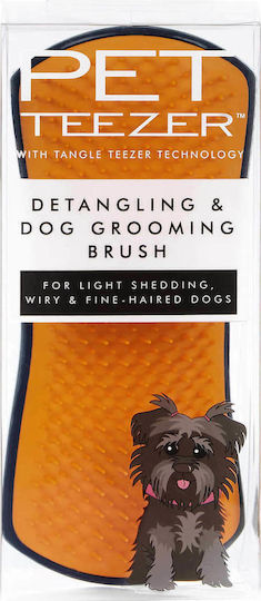 Tangle Teezer Pet Teezer Четка за Разплитане за Различни Дължини на Козината за Почистване на Козината Тъмносиня