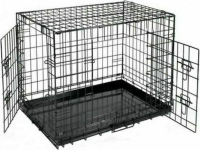 Ikaros Pet Accesories Crate Dog Wire Crate with 2 Doors XLarge 122x74.5x80.5cm