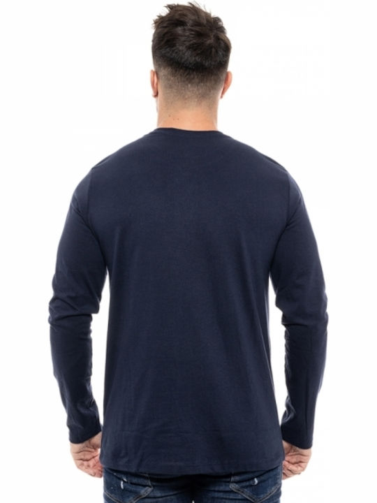 Biston Herren Shirt Langarm Schaltflächen Navy