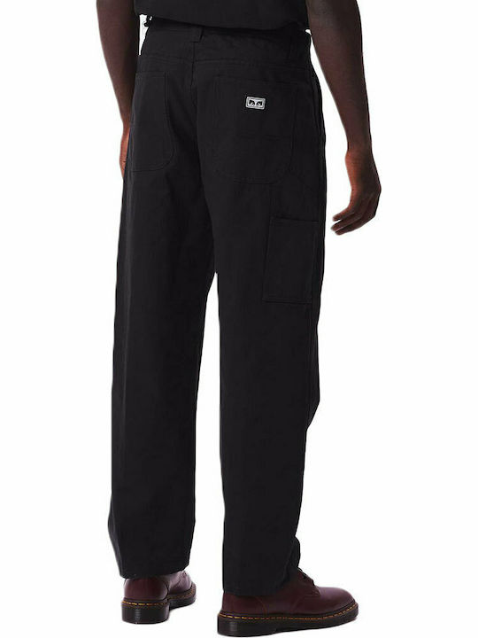 Obey Hardwork Carpenter Herrenhose Chino in Normaler Passform Schwarz