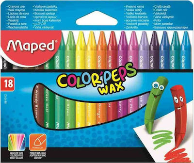 Maped Color Peps Wax Set von Buntstiften mit 18 Farben 861012