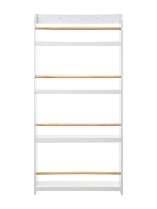 Floor Bookcase Wooden White 55x15x118cm