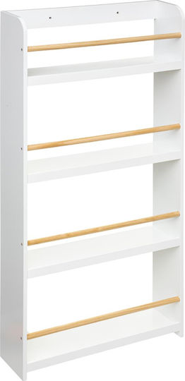 Βιβλιοθήκη Δαπέδου Ξύλινη Λευκή 55x15x118cm