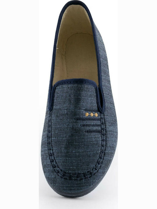 Mikael 670-703 Closed-Back Terry Women's Slippers In Blue Colour