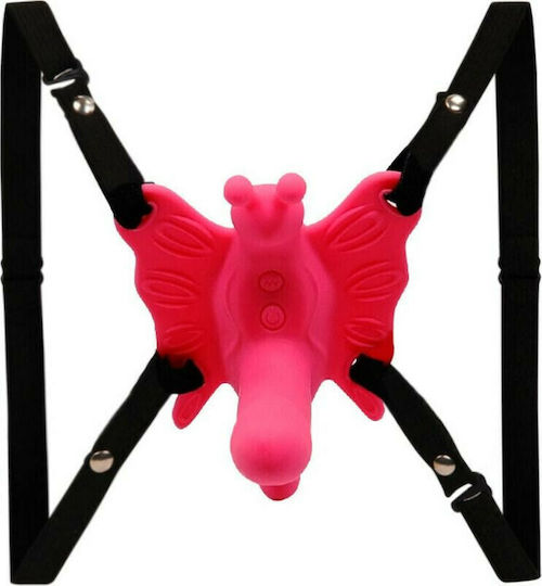 Baile Ultra Passionate Butterfly Harness With Remote Control Vibrator für Paare mit Fernbedienung 11cm Rosa