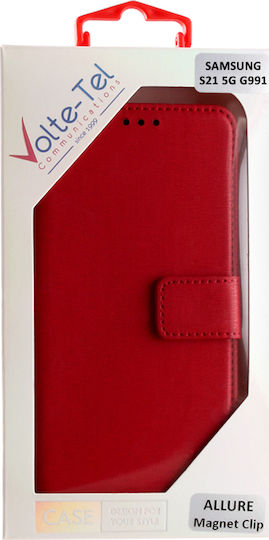 Volte-Tel Allure Magnet Wallet Δερματίνης Κόκκινο (Galaxy S21 5G)
