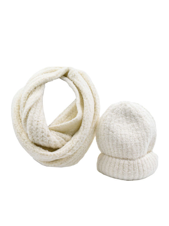 Verde 06-0774 Knitted Beanie Cap Ivory