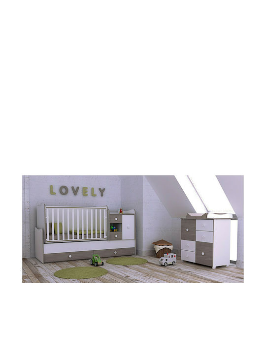 Lorelli Convertible Baby Crib Minimax White & Pink Crossline for Mattress 60x120cm