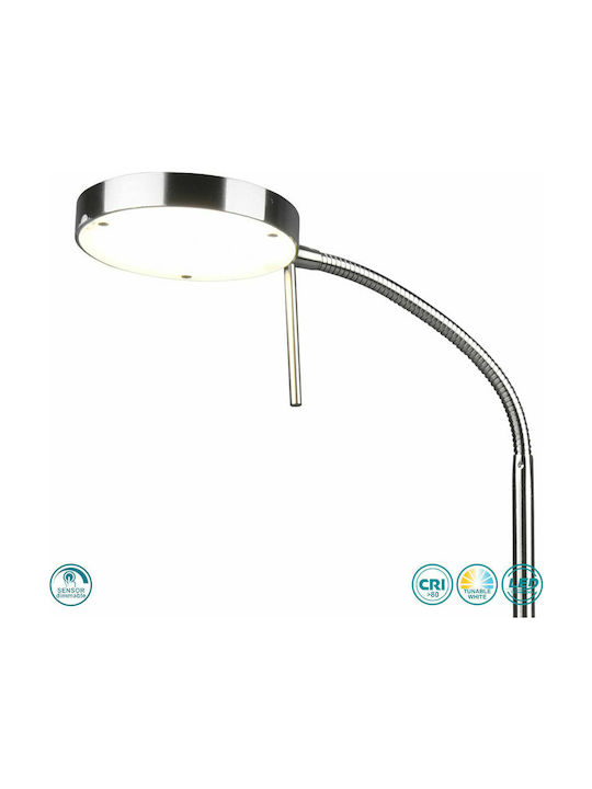 Trio Lighting Monza LED Φωτιστικό Γραφείου με Εύκαμπτο Βραχίονα σε Ασημί Χρώμα