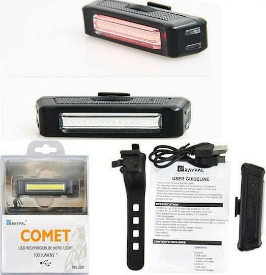 Comet 31003CMT50BK Rechargeable Front Bicycle Light LED