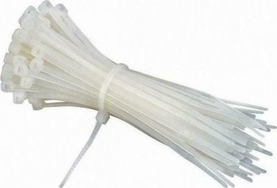 SAS Pack of 100pcs White Plastic Cable Ties 150x3.6mm ΑΚ-ΚΟ-006