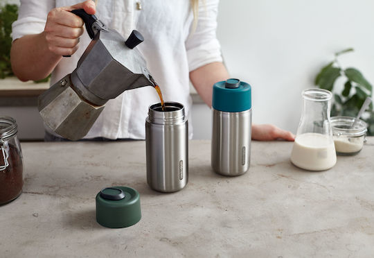 Black+Blum Glass Thermos Stainless Steel 340ml Silver