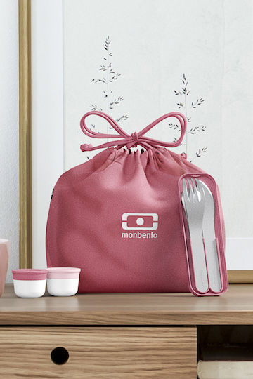 Monbento Pochette Σχολικό Τσαντάκι Φαγητού Χειρός Ροζ 18x14x24cm