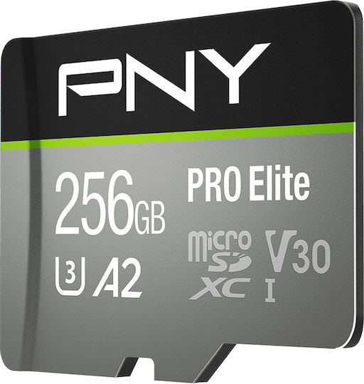 PNY PRO Elite microSDXC 256GB U3 V30 A2 UHS-I 100MB/s с адаптер