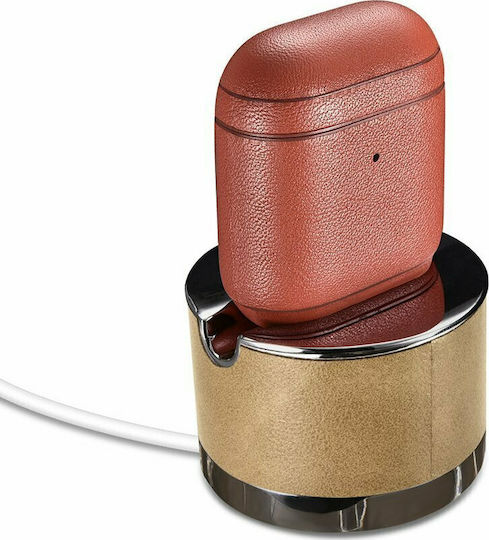 iCarer Nappa Θήκη Δερμάτινη σε Κόκκινο χρώμα για Apple AirPods