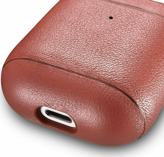 iCarer Nappa Θήκη Δερμάτινη σε Κόκκινο χρώμα για Apple AirPods