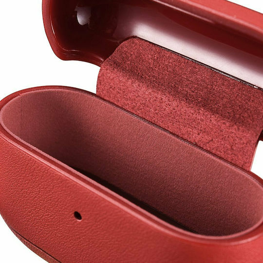 iCarer Nappa Classic Style Θήκη Δερμάτινη σε Κόκκινο χρώμα για Apple AirPods Pro
