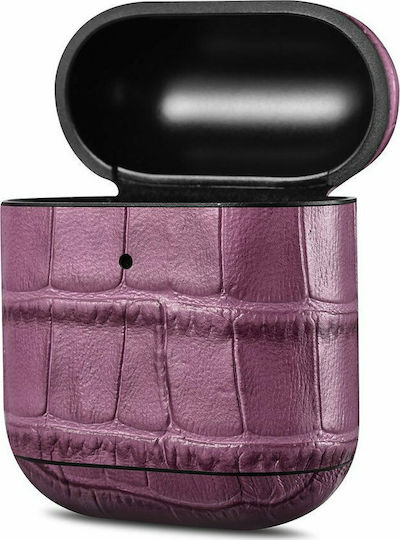 iCarer Bamboo Case Leather Bamboo Purple for Apple AirPods 1 / AirPods 2