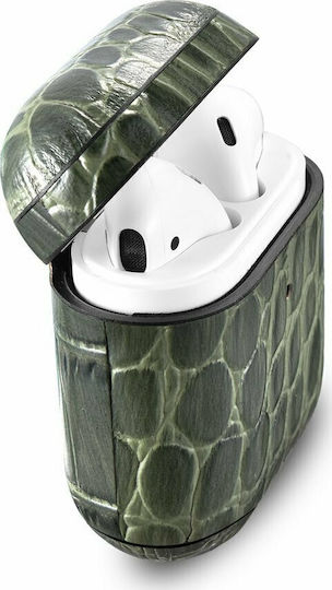 iCarer Crocodile Θήκη Δερματίνης σε Πράσινο χρώμα για Apple AirPods