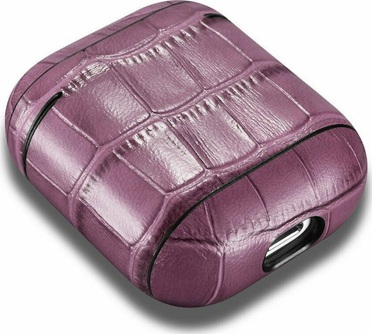iCarer Bamboo Case Leather Bamboo Purple for Apple AirPods 1 / AirPods 2