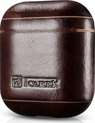 iCarer Oil Wax Leather Case Coffee for Apple AirPods