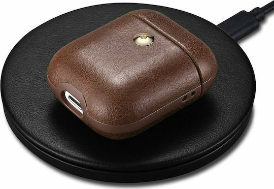 iCarer Crazy Horse Калъф в Кафяв цвят за Apple AirPods 1 / AirPods 2