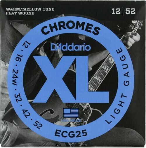 Daddario Set of Chrome Strings for Electric Guitar XL Chromes 12 - 52"