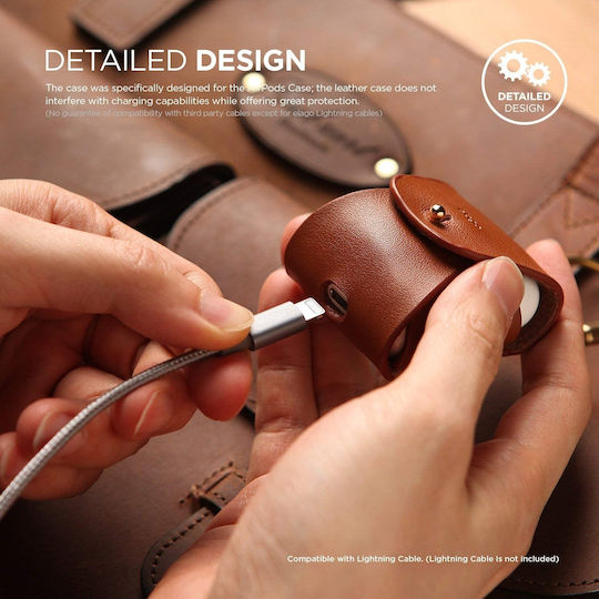 Elago Leather Case with Keychain Brown for Apple AirPods 3