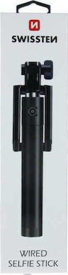 Swissten 32000200 Selfie Stick με Καλώδιο 3.5mm Μαύρο