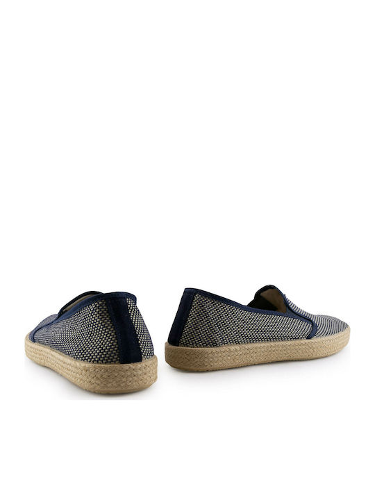 8265 Leather Men's Espadrilles in Blue Color