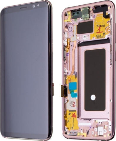 Samsung Екран със Сензорен Механизъм и Рамка за Galaxy S8 (Розов)