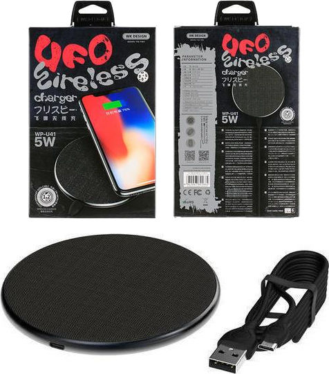 WK Ασύρματος Φορτιστής (Qi Pad) 5W Μαύρος (UFO WP-U41)