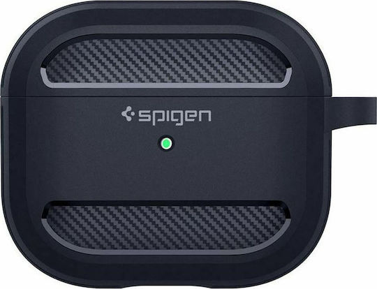 Spigen Rugged Armor Silicone Case with Keychain Charcoal Grey for Apple AirPods 3