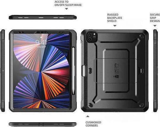 Supcase Unicorn Beetle Pro Back Cover Ανθεκτική Μαύρη (iPad Pro 2021 12.9")