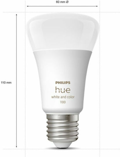 Philips Smart Bulbs LED 9W for Socket E27 and Shape A60 RGBW 806lm Dimmable 2pcs